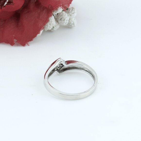 Natural Diamond Wedding Band Ring 10k White Gold Sz 5.25 Genuine Real - Picture 8 of 9